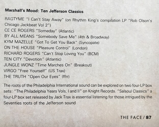 Top 10 Marshall Jefferson July 1990