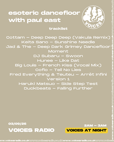 Esoteric_Dancefloor_Paul_East_03Sep26_tracklist