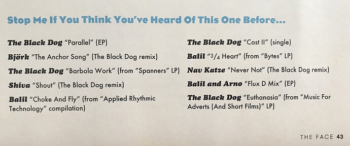 Top 10 Black Dog Aug 1996