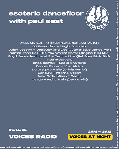 PaulEast_EsotericDancefloor_04Dec2025_tracks